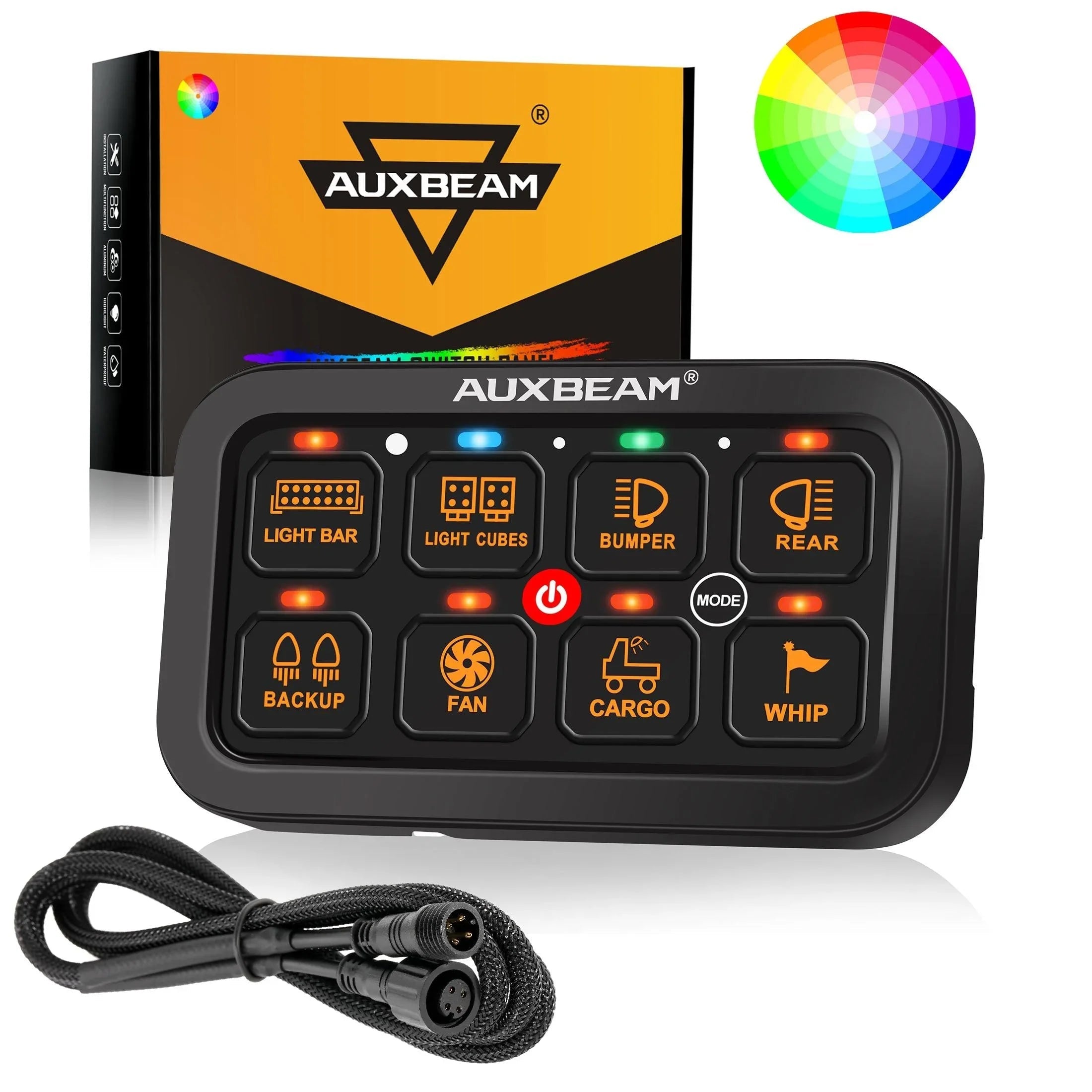 RGB Series 4/6/8/12 Gang LED Switch Panel,Off Road Light Controller