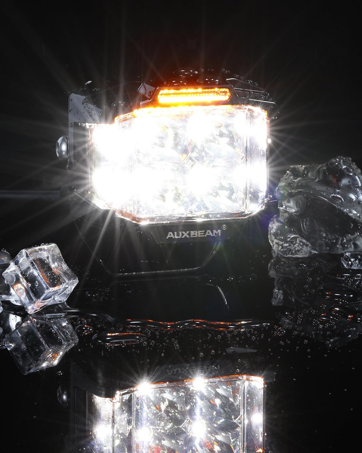V-MAX Series | 4 Inch 92W 8960LM Spot Beam Side Shooter LED Square Pod Lights with Amber DRL