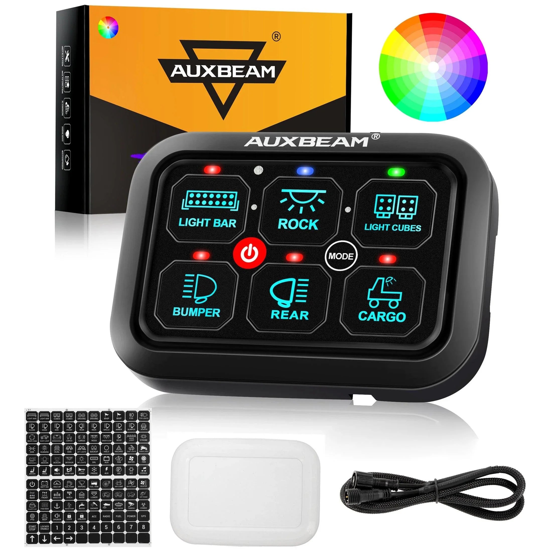 RGB Series 4/6/8/12 Gang LED Switch Panel,Off Road Light Controller