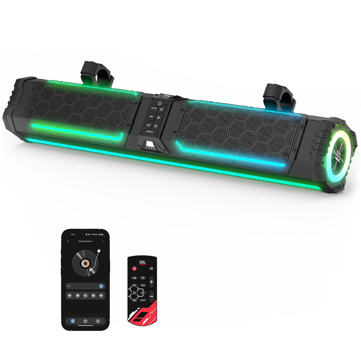 Midnight 80 Gen2 UTV sound bar with subwoofer