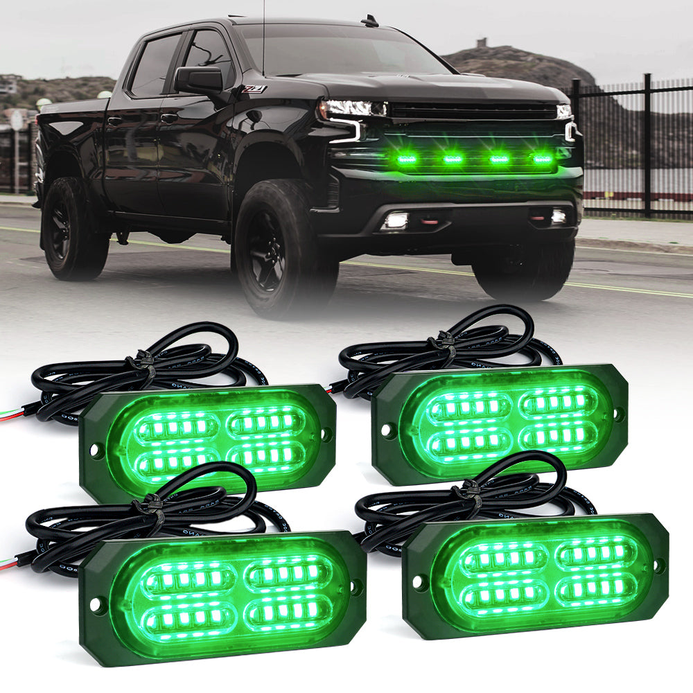 Xprite LED Surface Mount Strobe Lights Waterproof Grille Emergency Lights for Trucks Work Vehicles and SUVs