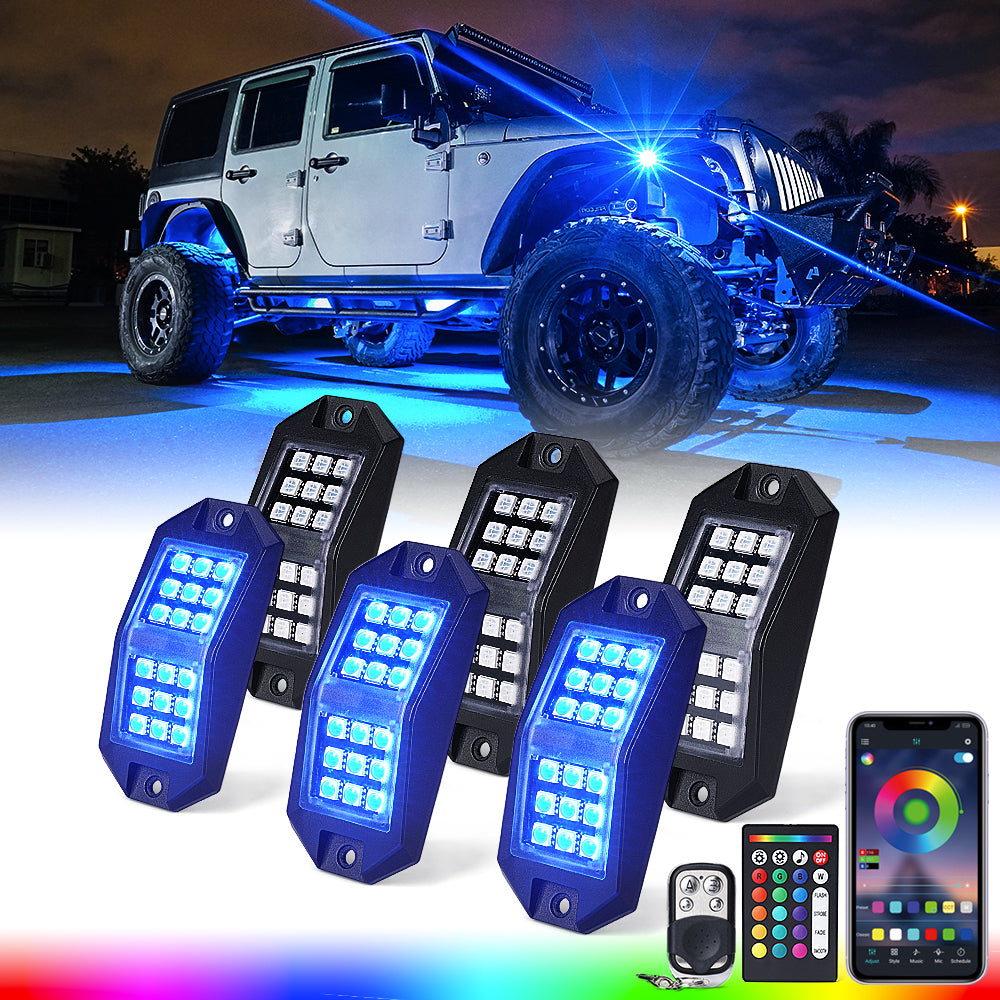 RGBW Jeep Rock Lights – Bluetooth Off-Road Underglow LED Lights for Truck, UTV & ATV | Xprite