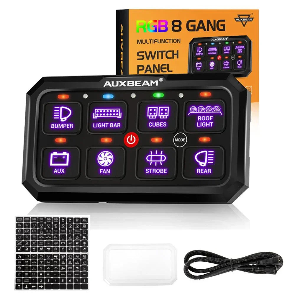 RGB Series 4/6/8/12 Gang LED Switch Panel,Off Road Light Controller