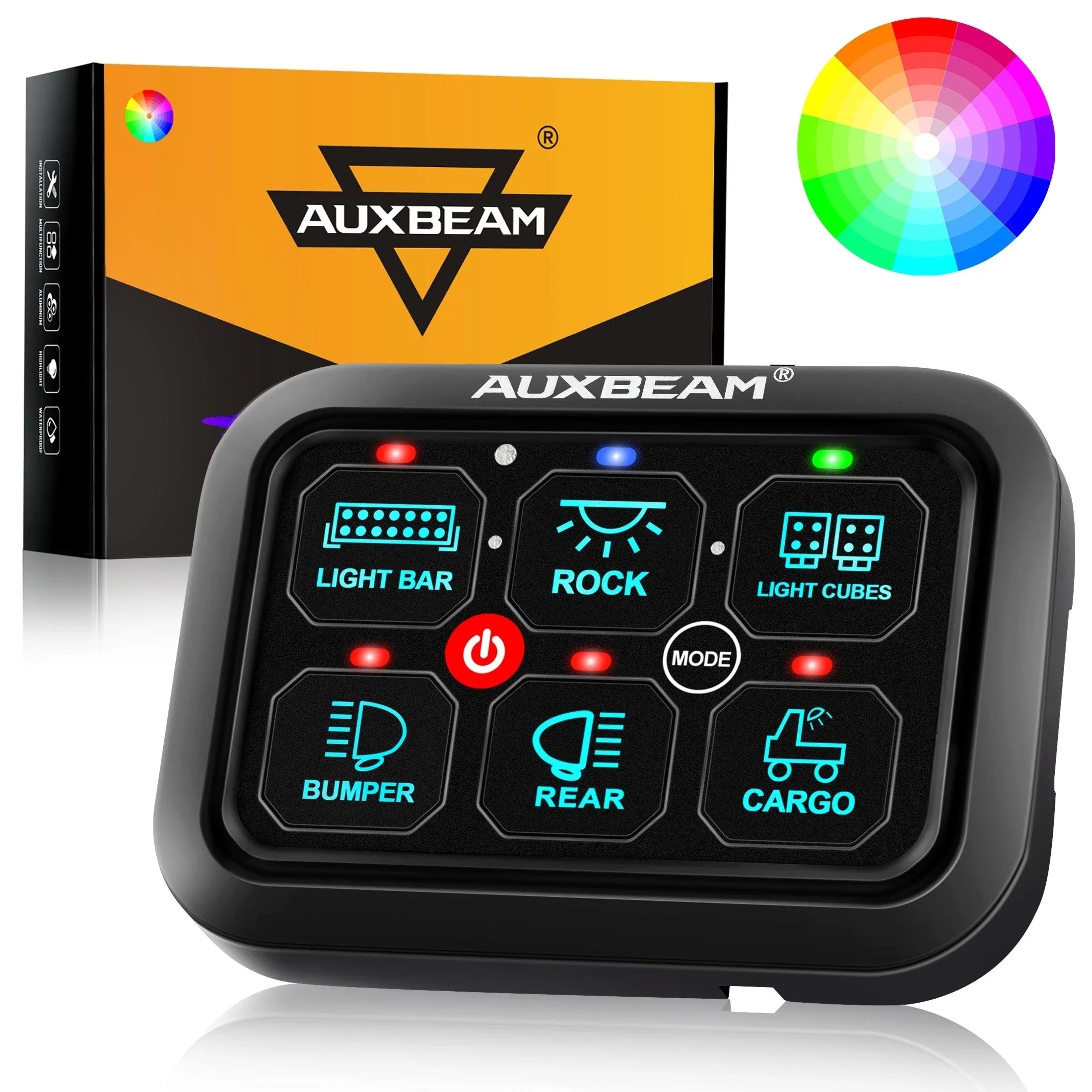 RGB Series 4/6/8/12 Gang LED Switch Panel,Off Road Light Controller