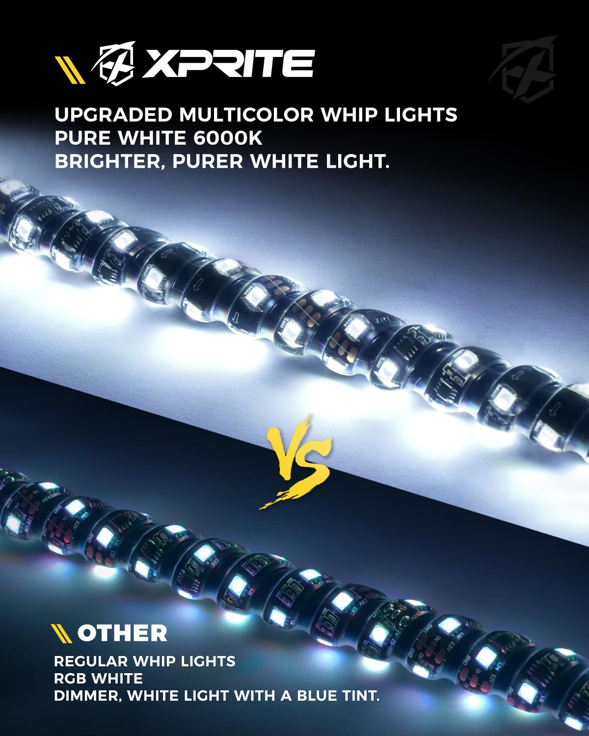 Xprite RGB LED ATV & UTV Whip Light With Spring Mount