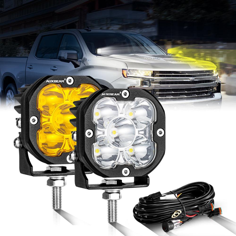 3 Inch 80W 9600LM LED Pods Lights White&Amber for CHEVROLET
