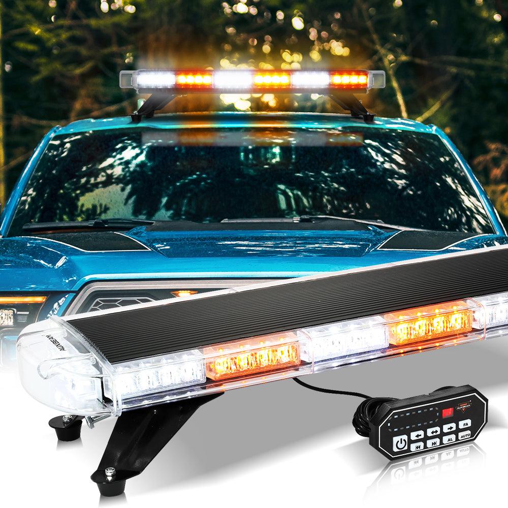 31.5" Rooftop Strobe Flashing Light Bar with Mounting Brackets 20 Flashing Modes Emergency Safety Warning Caution Beacon Lights