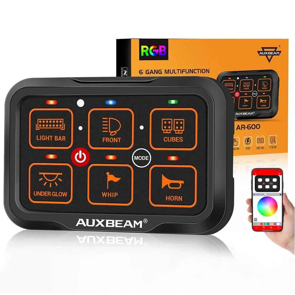 AR Series 6 Gang (AR-600) RGB Switch Panel with APP, Toggle/ Momentary/ Pulsed Mode Supported (One-Side Output)