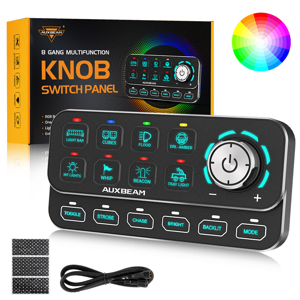 🆕KS-80 Knob RGB Switch Panel MAX 120A ,Light Dimming, Dynamic Chase, Four External Triggers, 4 Modes