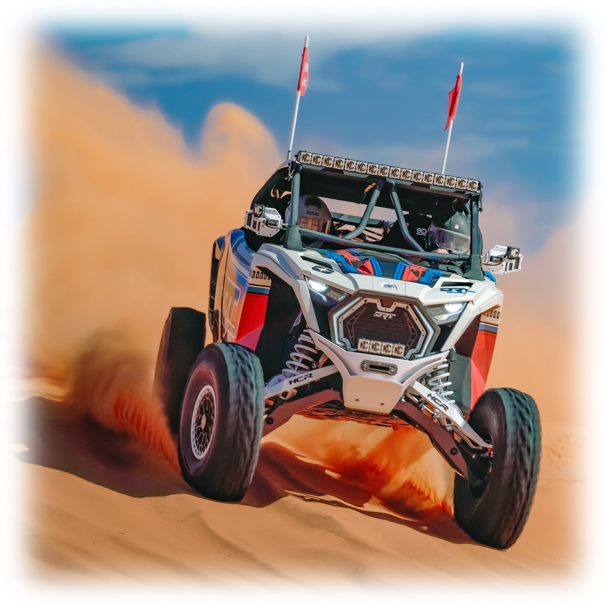 DRT Polaris RZR Pro R /Pro S/Turbo R 2022+ riding on sand with the V2.0 Front Winch Bumper
