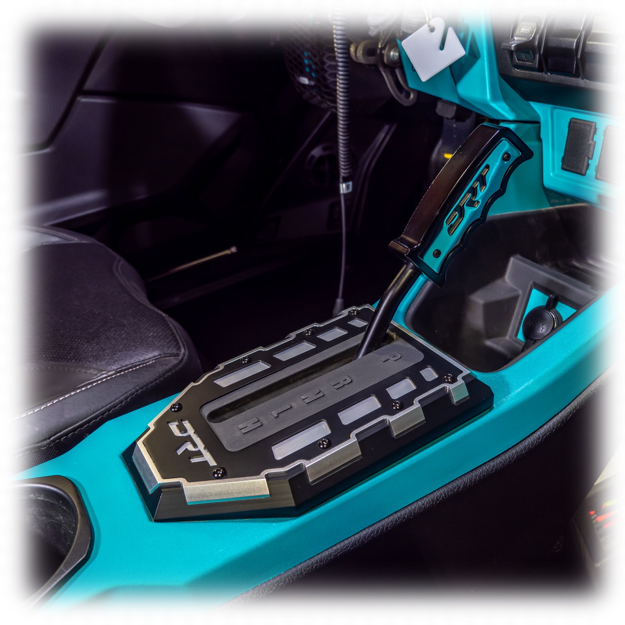 Polaris RZR shifter gate billet aluminum installed