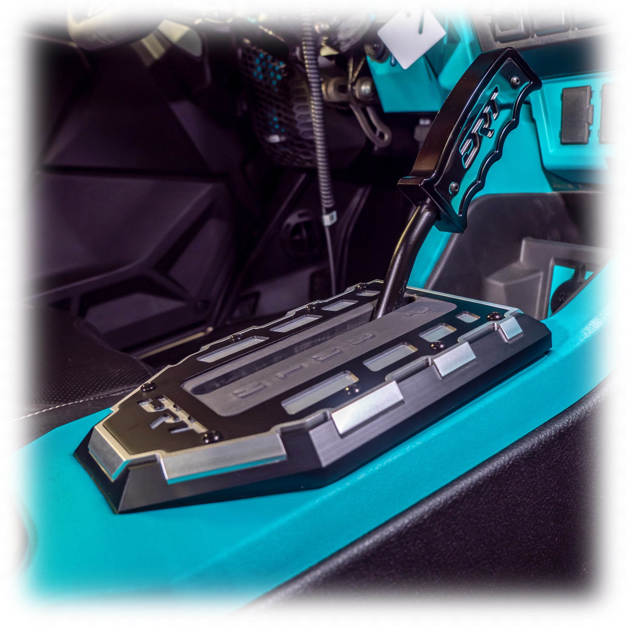 Polaris RZR shifter gate billet aluminum installed