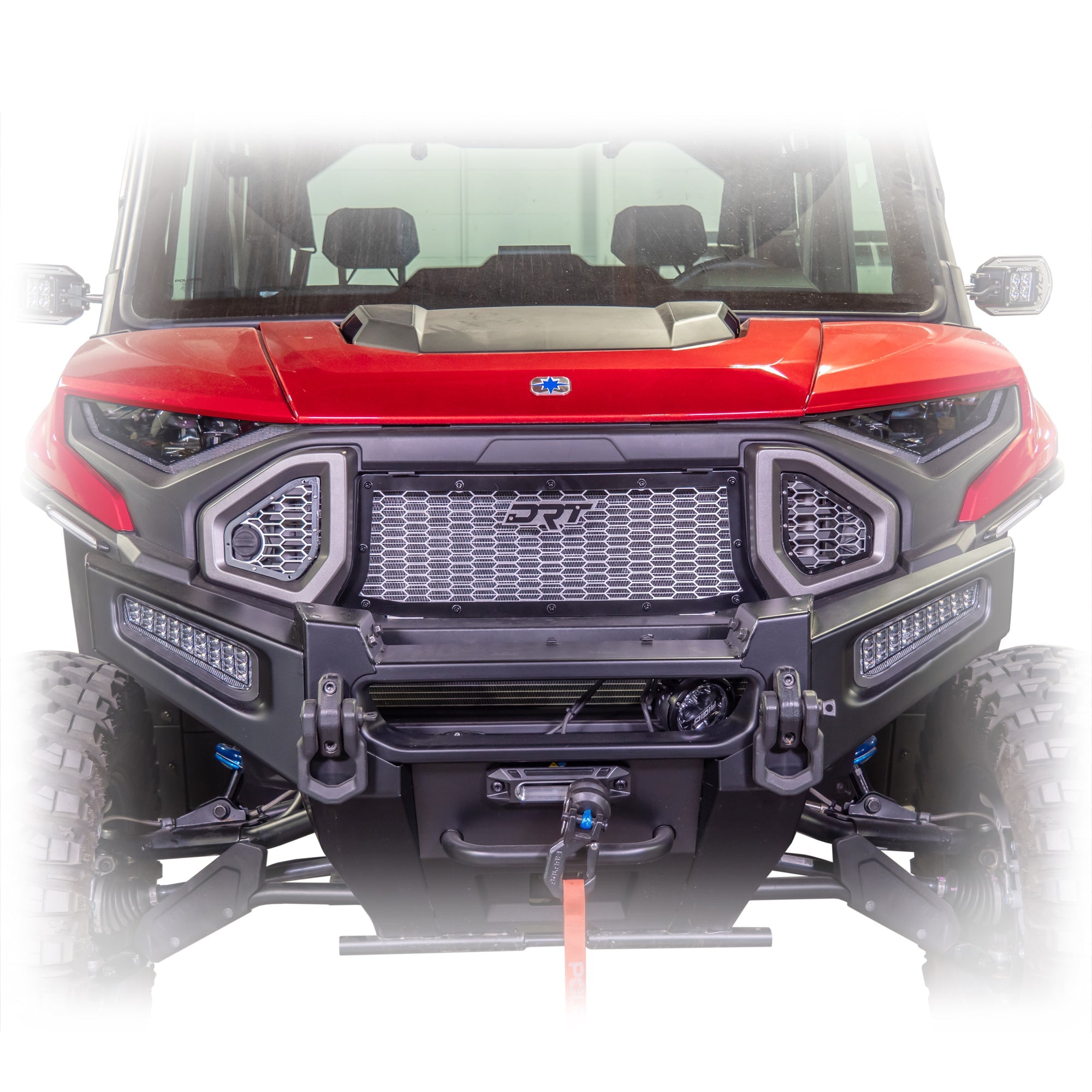 DRT Polaris Ranger XD 1500 2024+ Front Grill Kit 3-piece Front view
