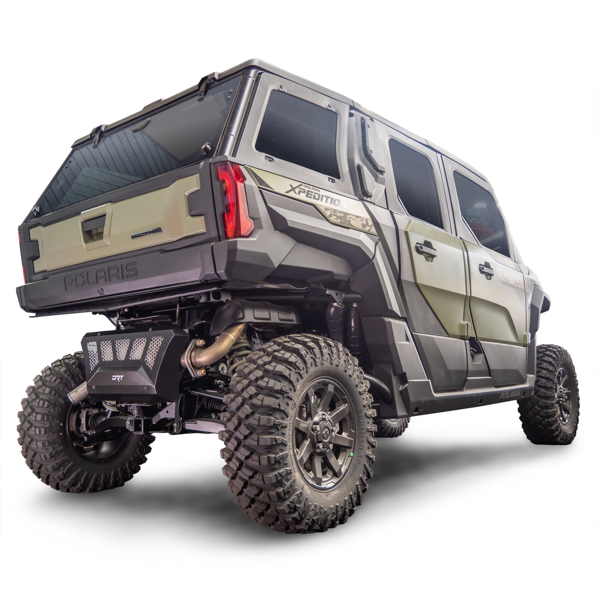 Full view of the Polaris Xpedition with the DRT Polaris 2024+ XPEDITION Exhaust Cover installed