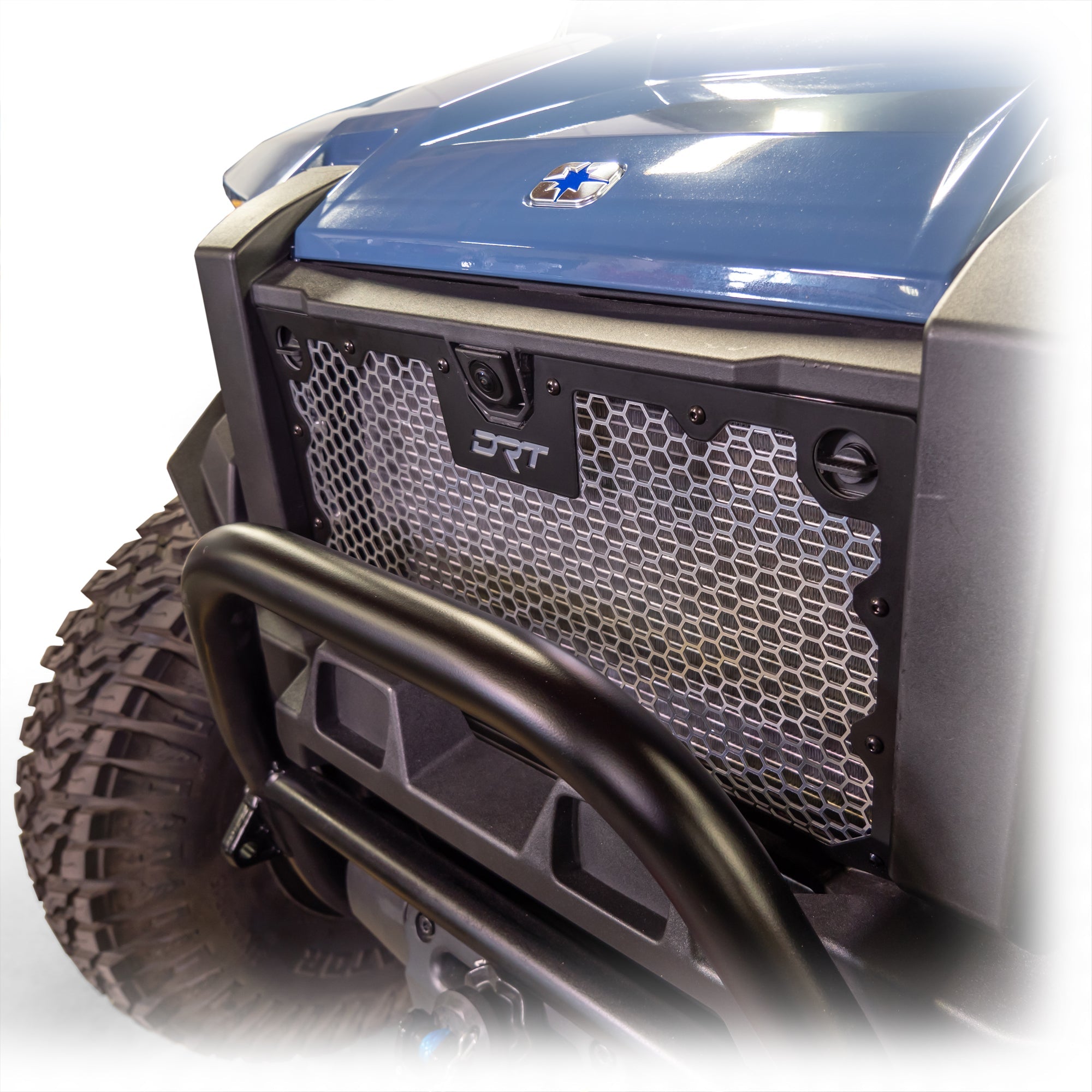 Installed grille panel accenting the Polaris adventure UTV