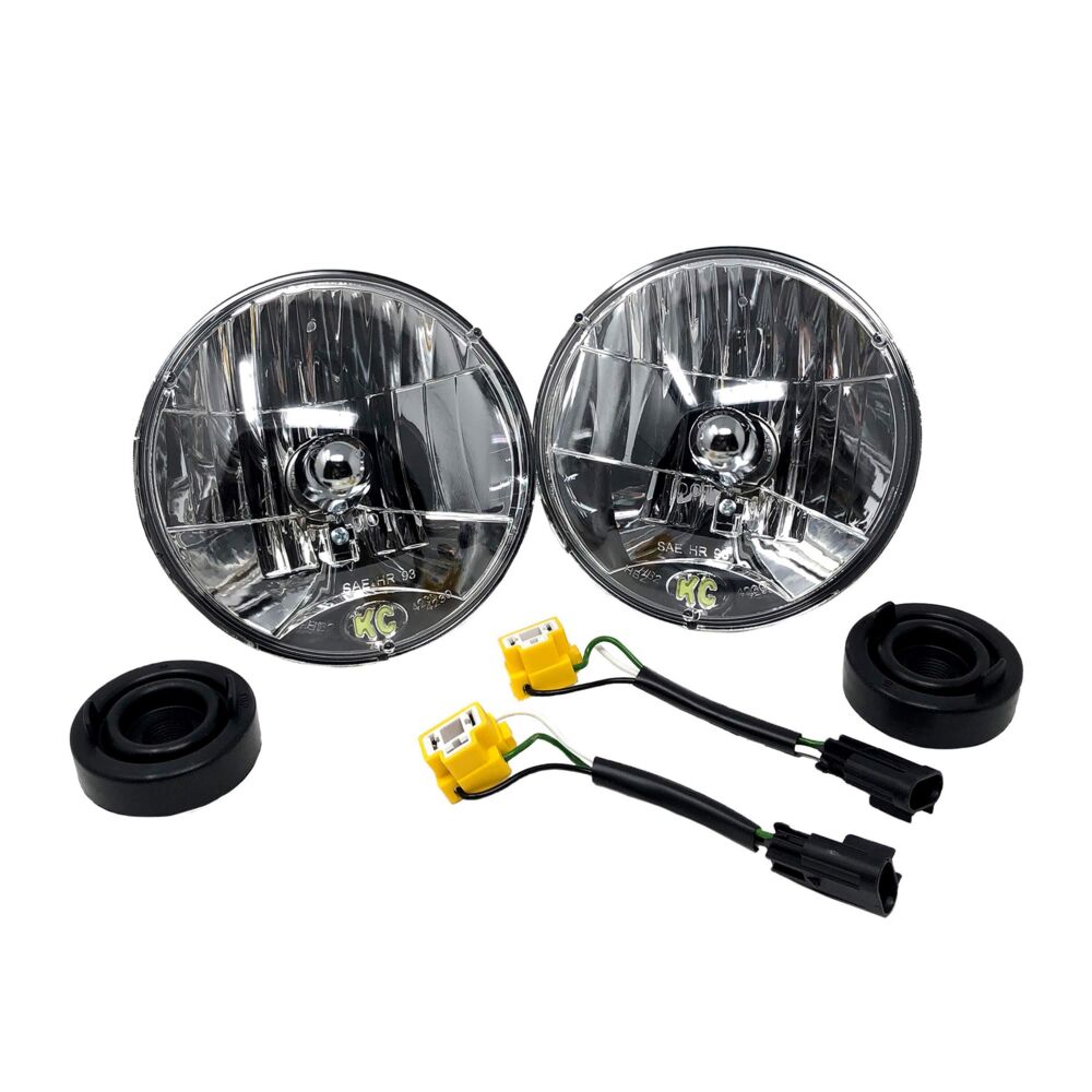 7" H4 DOT Halogen Headlights - Driving Beam - Pair - 07-18 Jeep JK - # 42302