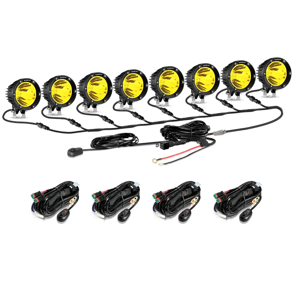 C4 Series | 4 Inch 100W Spot Round LED Pods Amber LED Driving Lights