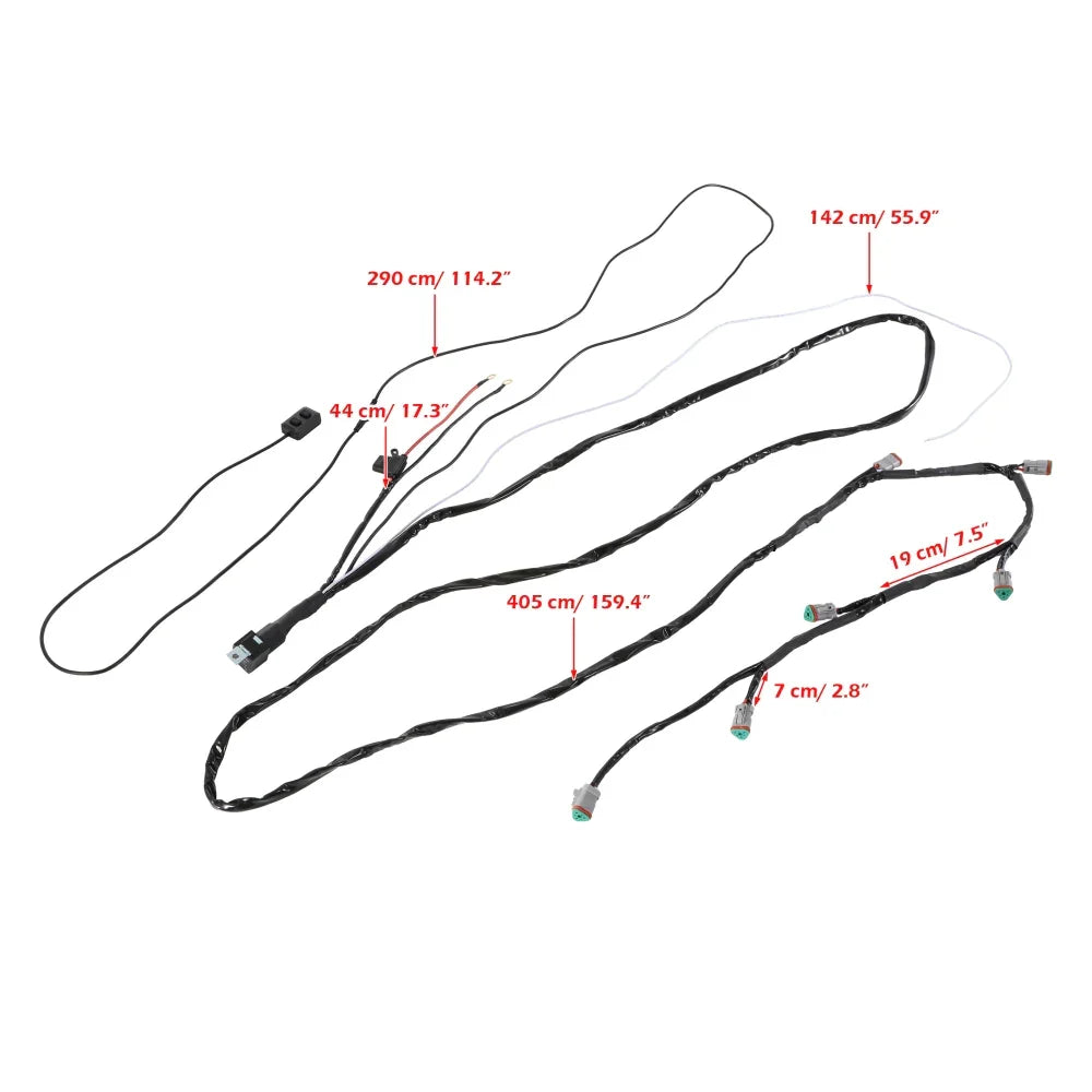 Color Play Series RGB Version 6-LED Pod Light Power Wiring Harness Kit with 3 PIN DT Plug
