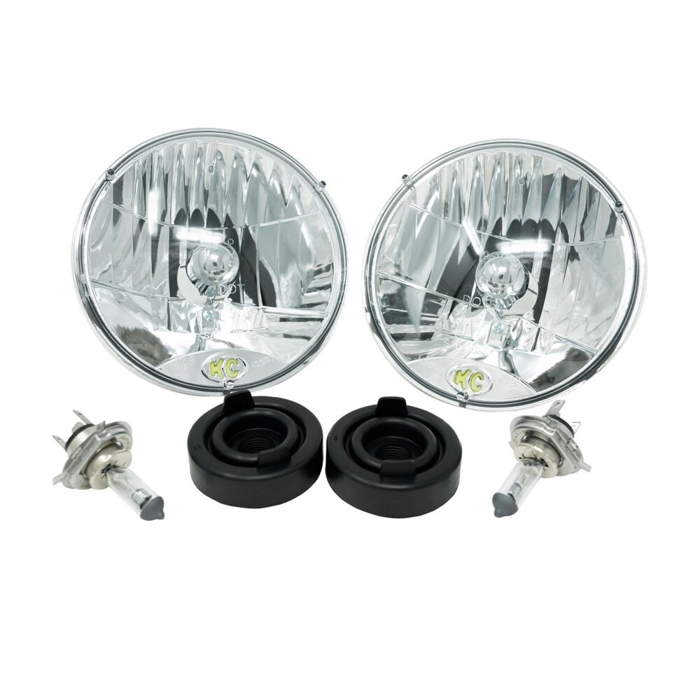 7" H4 DOT Halogen Headlights - Driving Beam - Pair - Universal / 97-06 Jeep TJ - # 42301