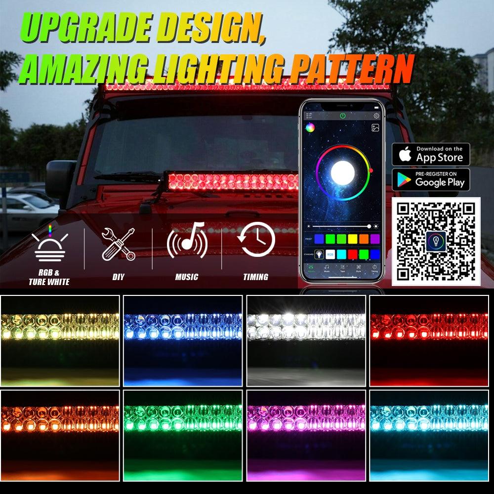 New 42 Inch V-PRO Series Straight RGBW Color Changing Off Road Led Light Bar for ATV UTV SIDE BY SIDES