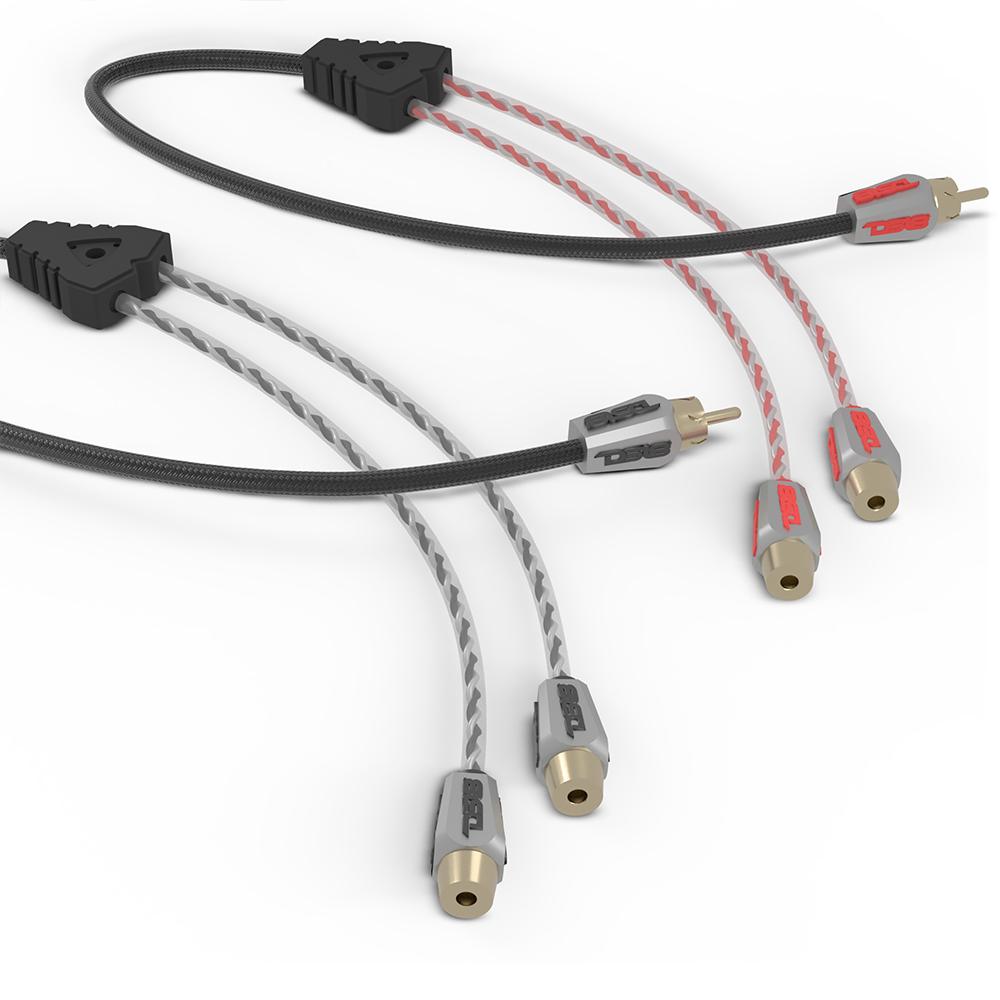 Level 3 RCA 100% Copper OFC Y Connector 2 FEMALE to 1 MALE - BLACK / RED Kit