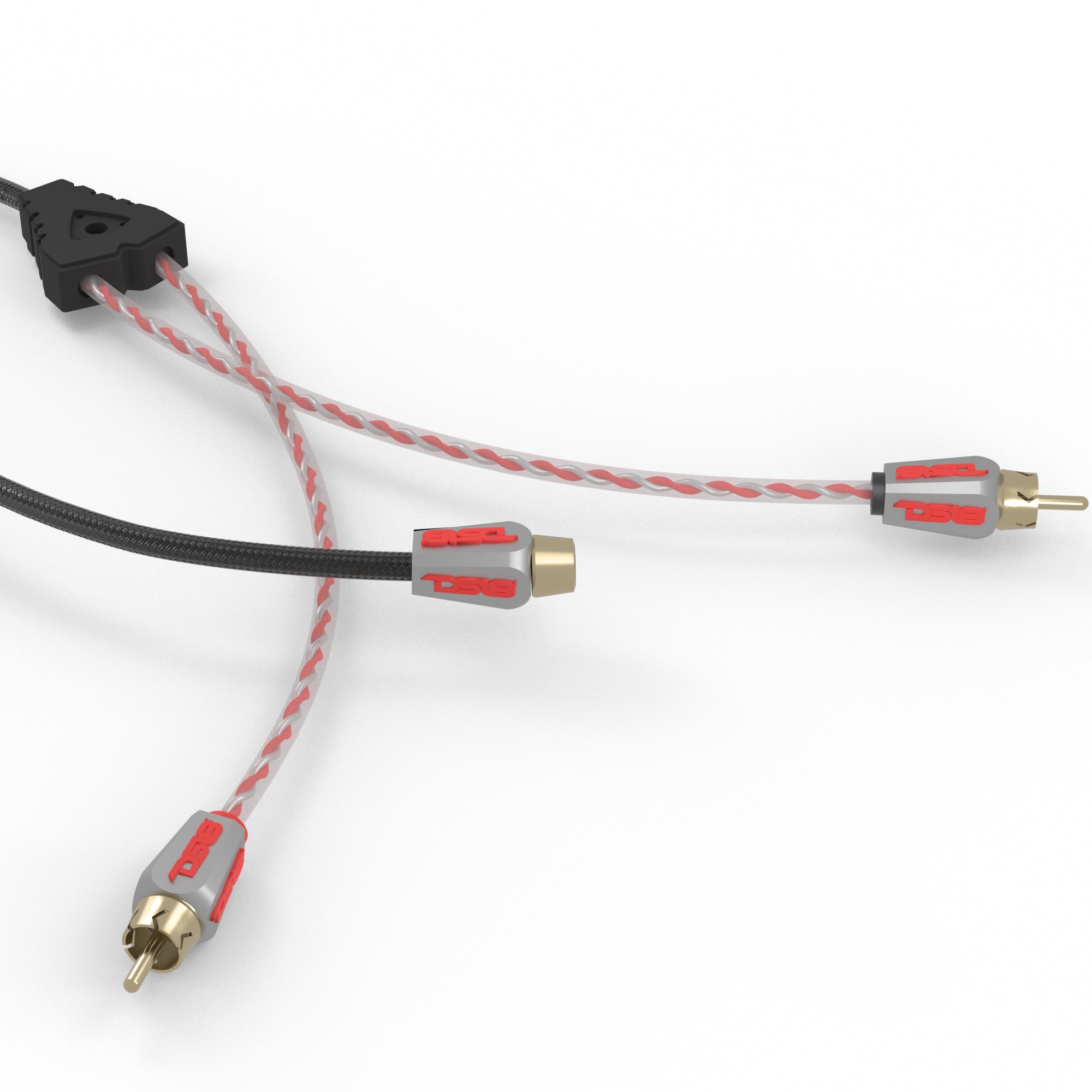 Level 3 RCA 100% Copper OFC Y Connector 1 FEMALE to 2 MALE - BLACK / RED Kit