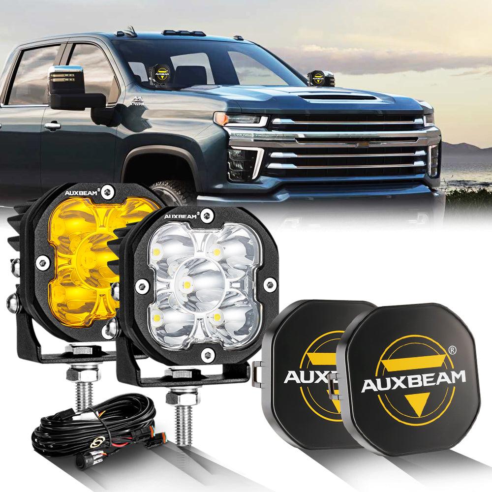 3 Inch 80W 9600LM LED Pods Lights White&Amber for CHEVROLET