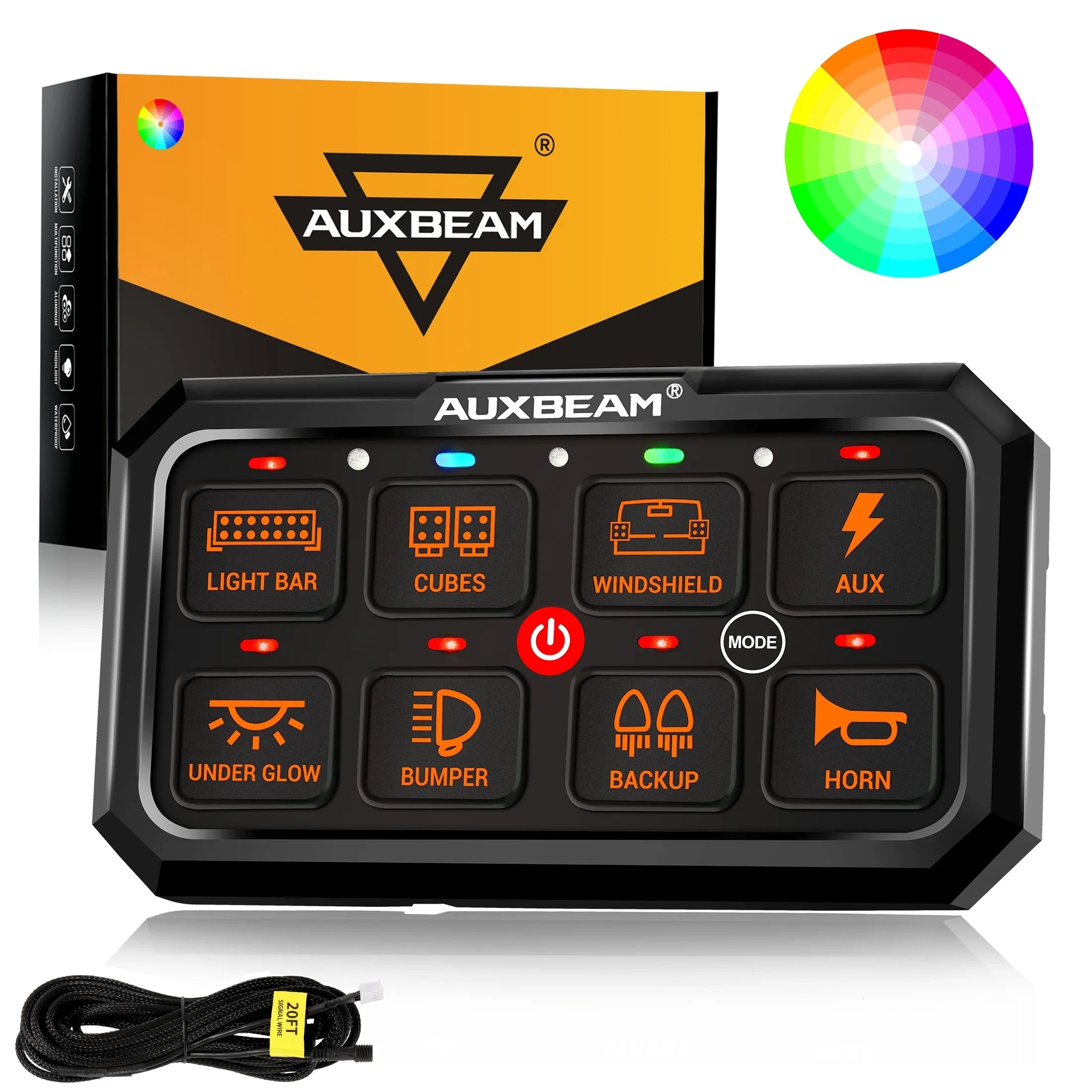 RGB Series 4/6/8/12 Gang LED Switch Panel,Off Road Light Controller