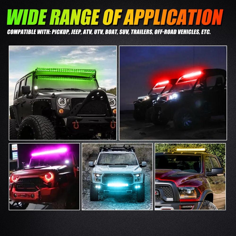 New 42 Inch V-PRO Series Straight RGBW Color Changing Off Road Led Light Bar for ATV UTV SIDE BY SIDES