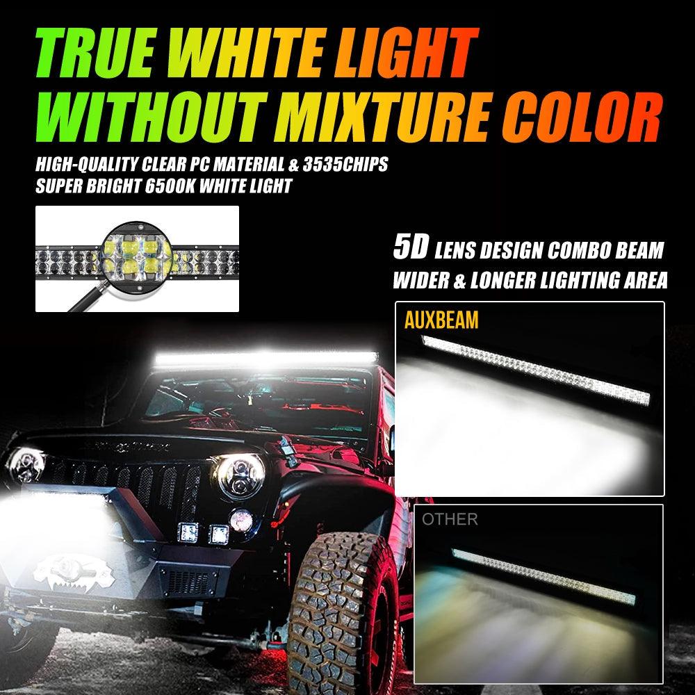 New 42 Inch V-PRO Series Straight RGBW Color Changing Off Road Led Light Bar for ATV UTV SIDE BY SIDES