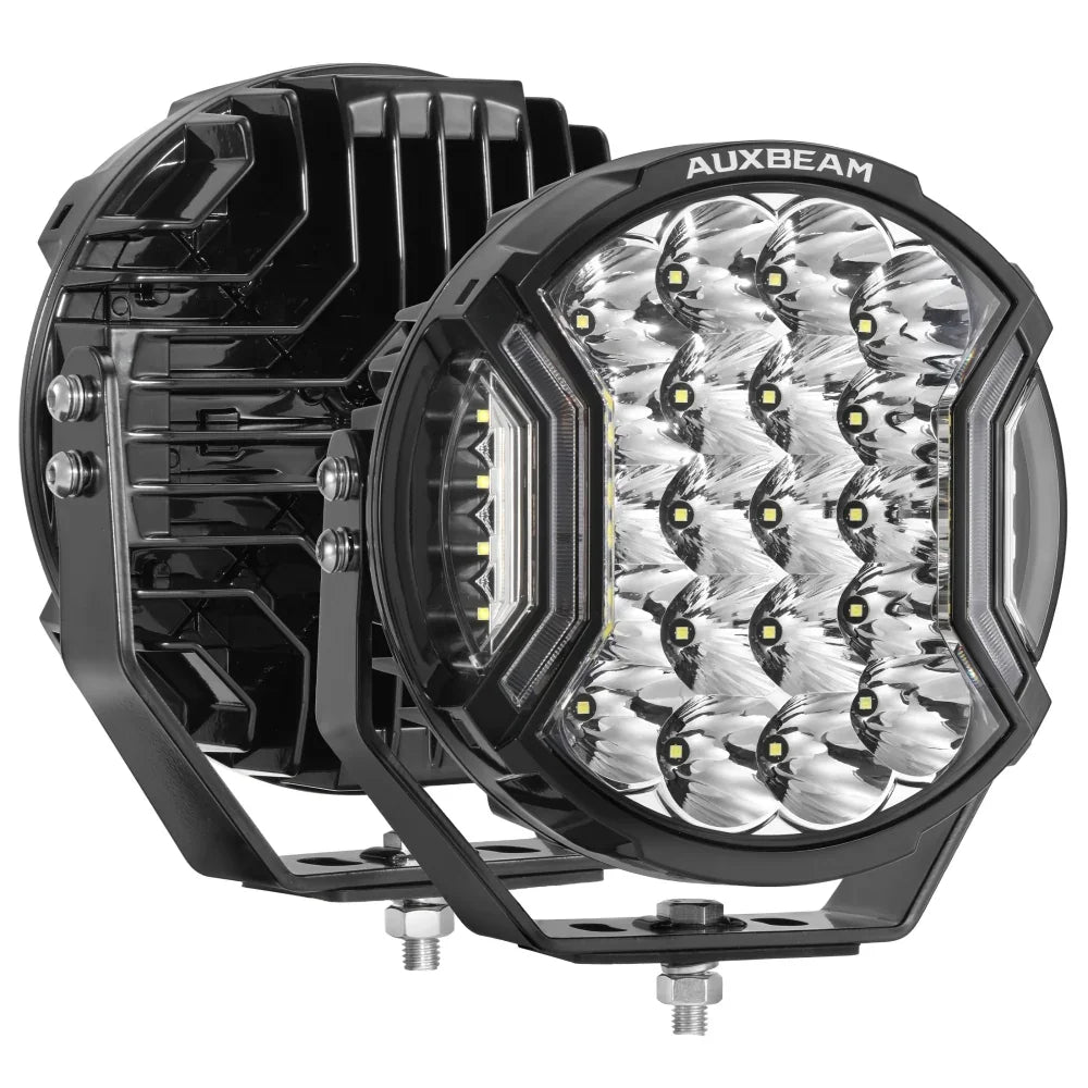 V-ULTRA Series | 9 Inch 300W LED Side Shooter White Driving Lights with Amber DRL