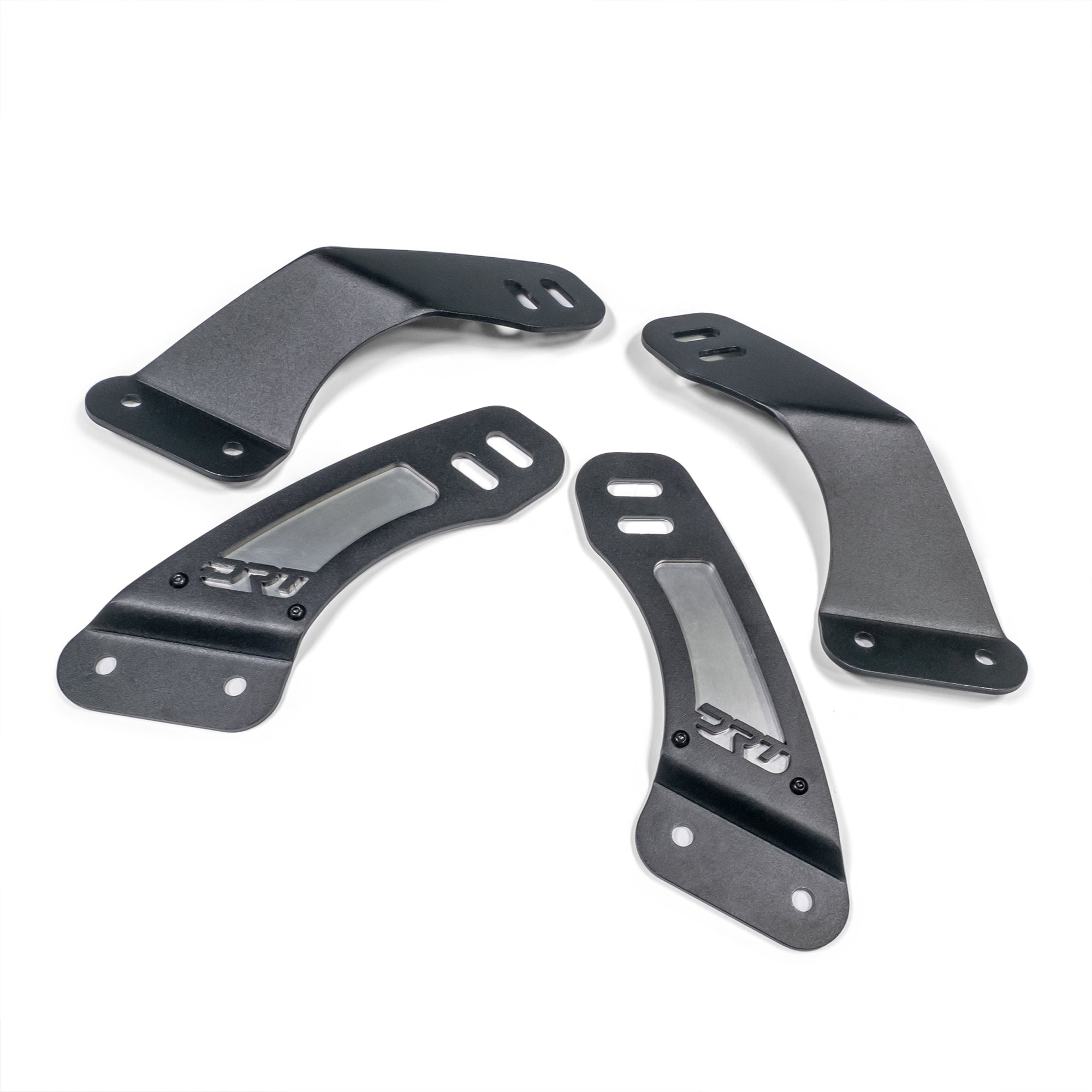 Double-layer steel and anodized aluminum contrast plate bracket for Maverick R light bar