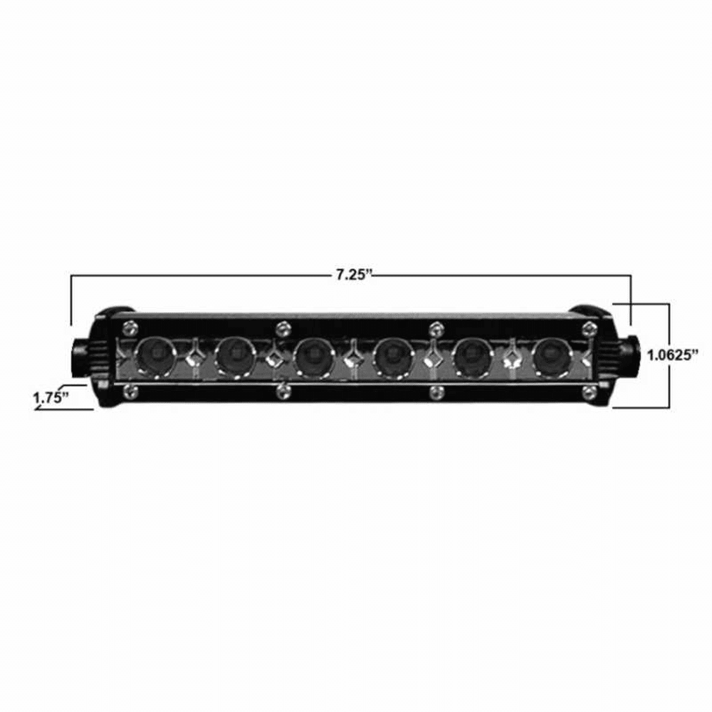 Ultra Slim Single Row Light Bar 7.25"