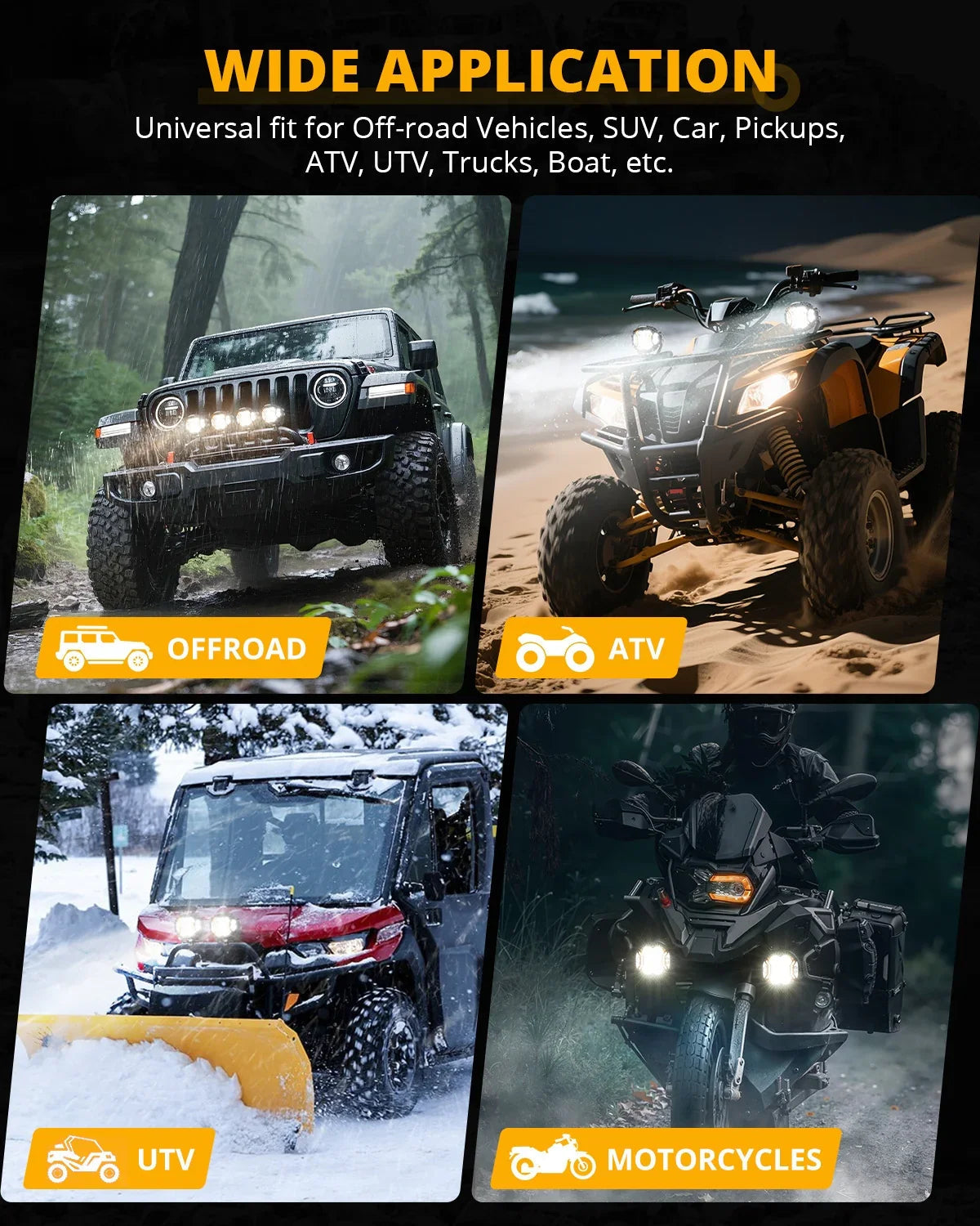 V-ULTRA Series | 3 Inch 108W LED Side Shooter White Pod Lights with Amber DRL