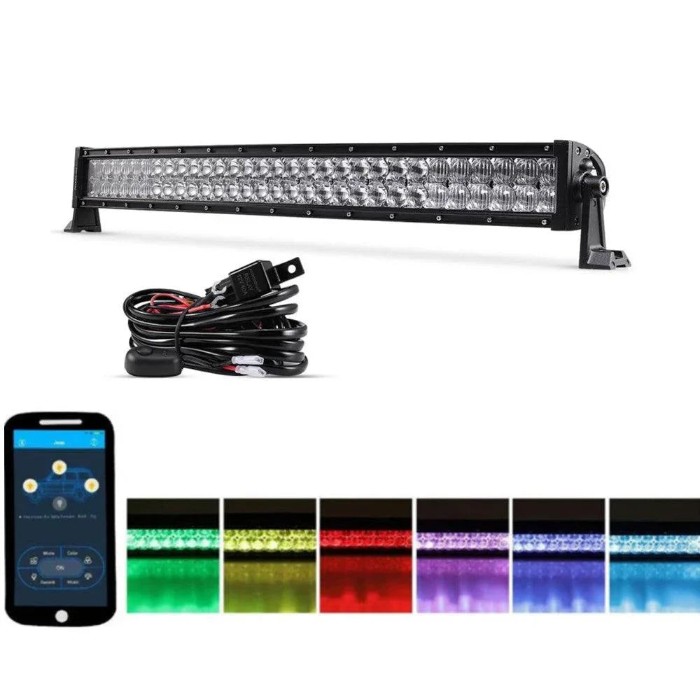 V-Series RGB Straight/Curved 5D lens Combo Beam Double Row LED Light Bar for Chevy Tahoe