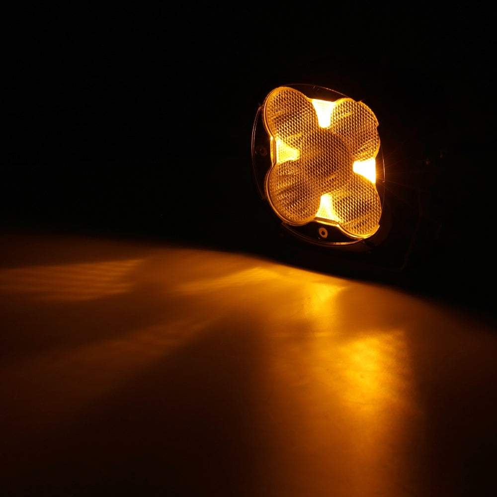 XP-ULTRA Series 4.5 Inch Flood Beam LED Pod Lights Off Road Lights with Amber Backlight