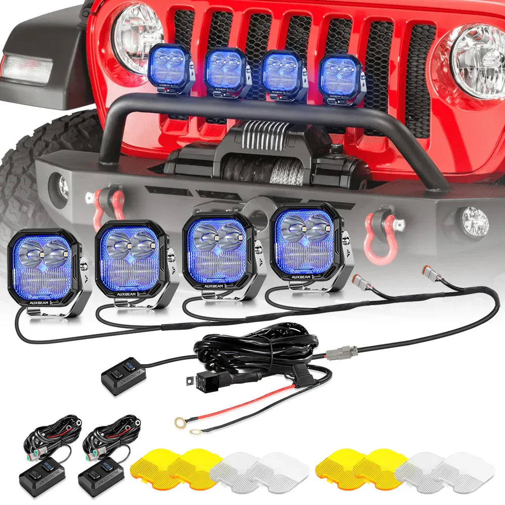 Color Play Series 3 Inch 116W RGB LED Pod Lights Off Road Lights With 8 Backlight Options
