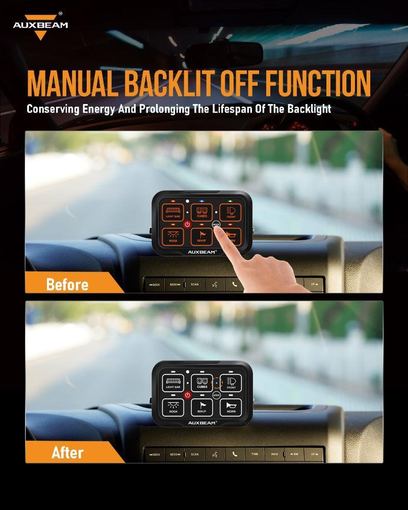 AR Series 6 Gang (AR-600) RGB Switch Panel with APP, Toggle/ Momentary/ Pulsed Mode Supported (One-Side Output)