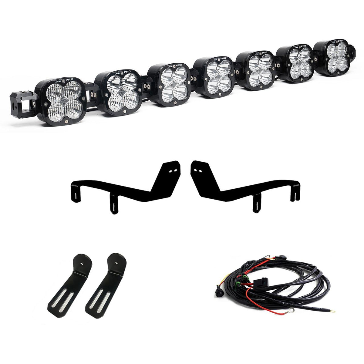 XL Pro Linkable Sport Bumper Light Kit 17-19 F-250/350 Super Duty (Multi-Pattern Clear Toggle Wiring) Baja Designs