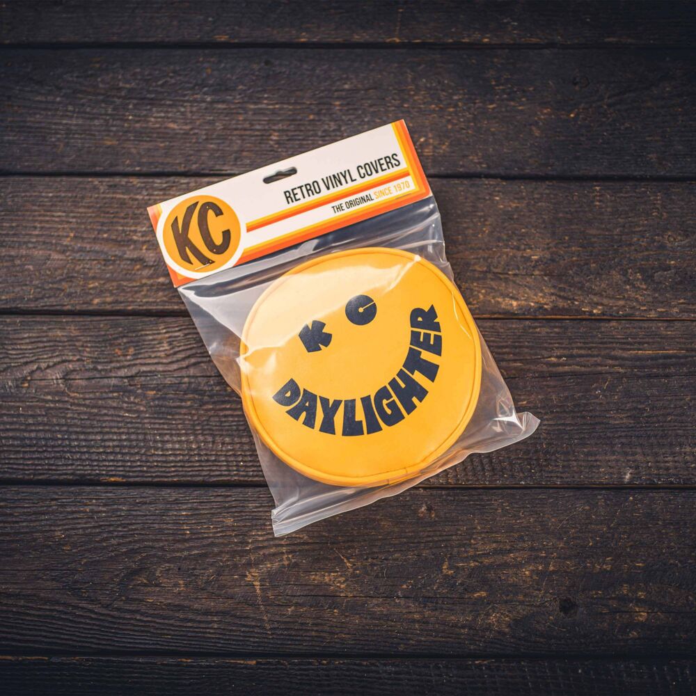 Cover; Retro 6" Vinyl Yellow w/ Black "KC DAYLIGHTER" Smiley Face (pr) - # 5201