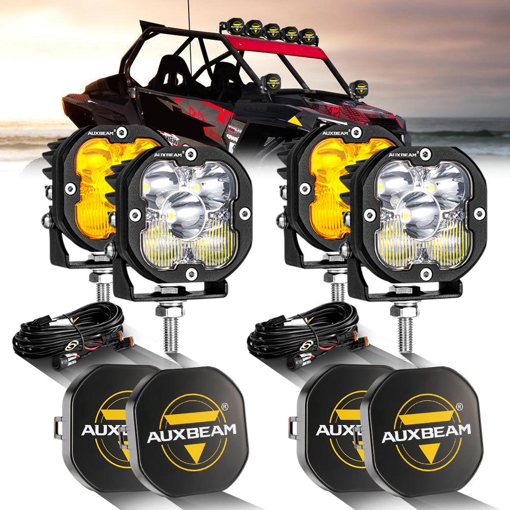 3 Inch 80W 9600LM LED Pods Lights White&Amber for ATV UTV SIDE BY SIDE 4X4