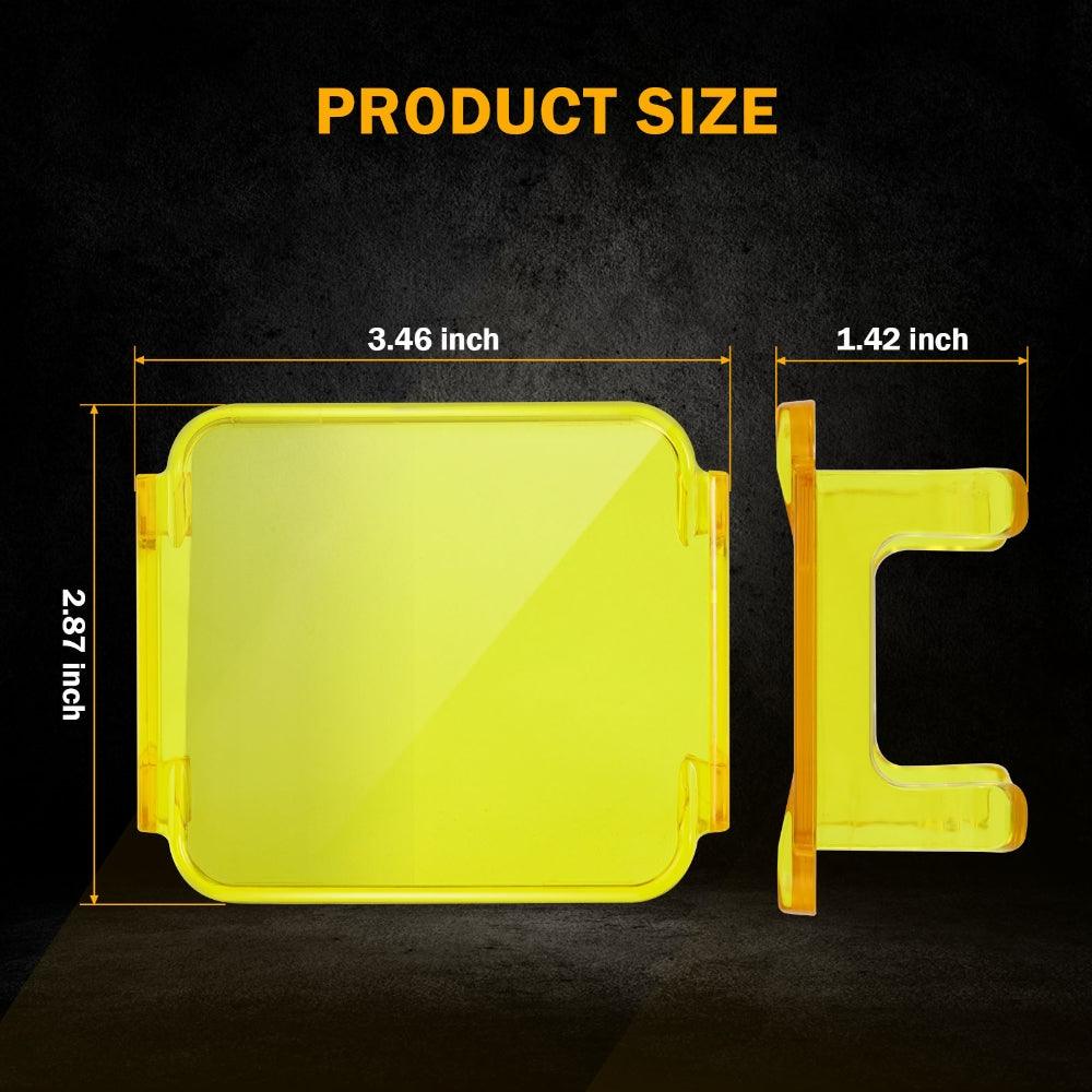 3 inch Amber LED Cube Light Covers for LED Pods Square Offroad Lights Driving Fog Lights