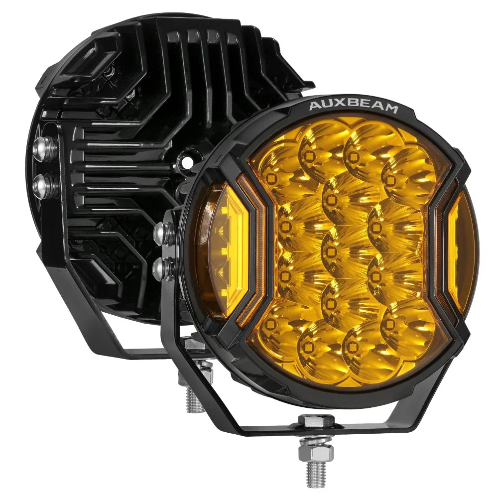 V-ULTRA Series 3/5/7/9 Inch LED Side Shooter Amber/White Pod Lights with Amber DRL