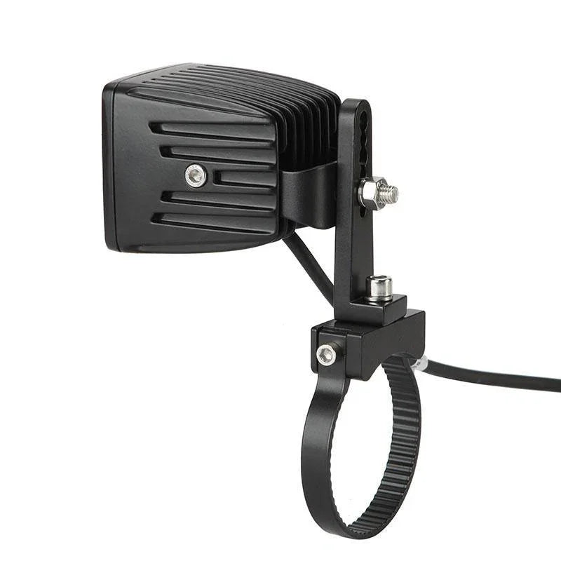 4 inch Classic-SM Series Dual Row LED Pod Lights Flood Beam & 2.5 Inch Bull Bar Roll Cage Clamps Mounting Brackets Combo for Jeep Off-Road SUV ATV UTV Trucks