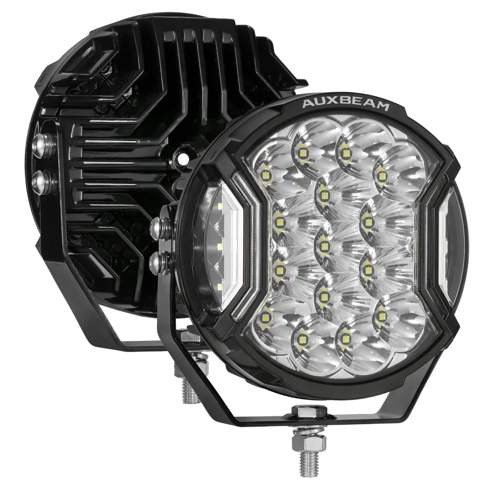 V-ULTRA Series 3/5/7/9 Inch LED Side Shooter Amber/White Pod Lights with Amber DRL