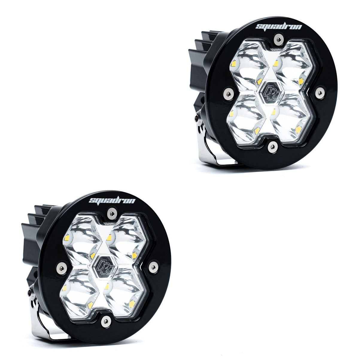 Squadron-R 2.0 Sport Black LED Auxiliary Light Pod Pair (No Harness) Universal Clear Spot Baja Designs