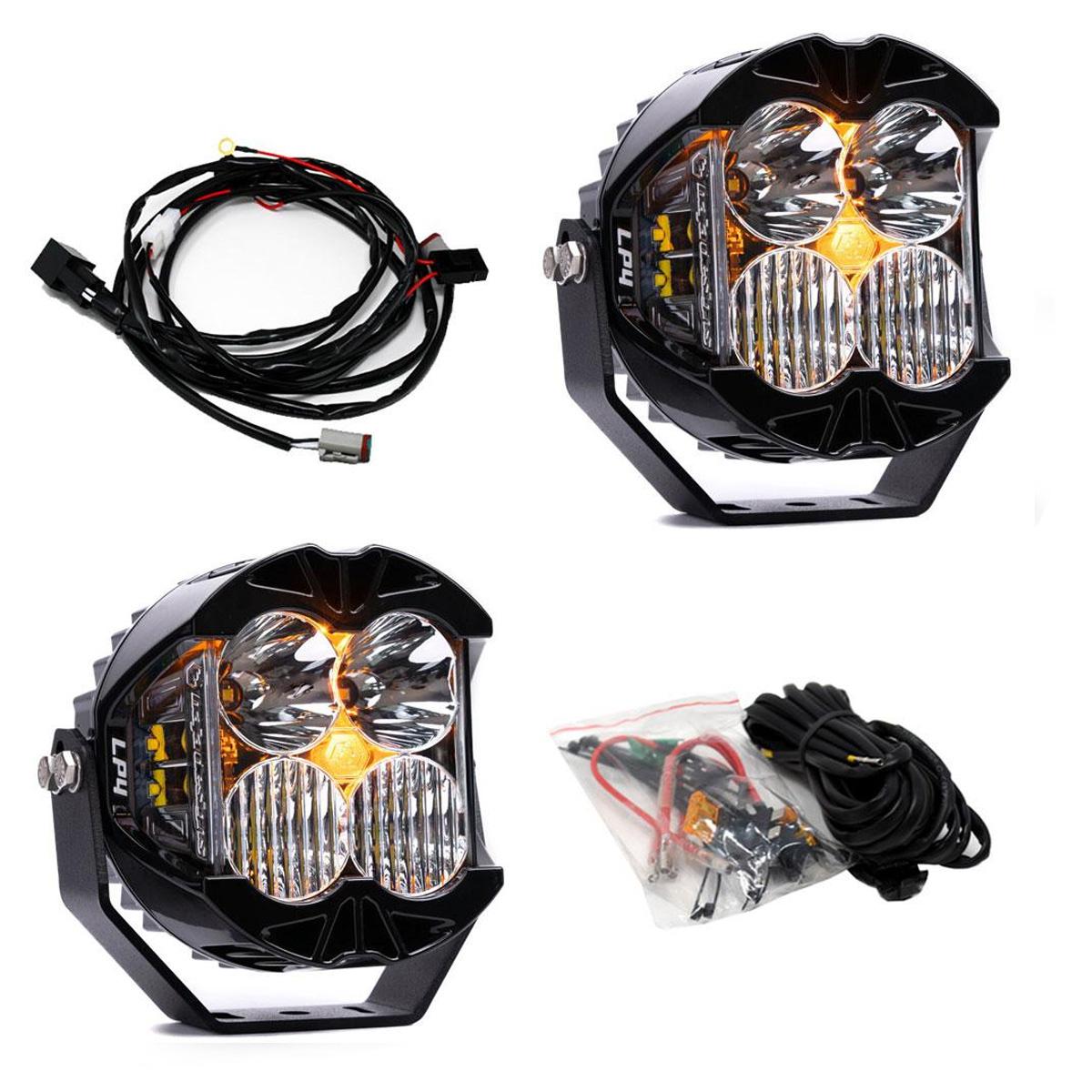 LP4 Pro LED Auxiliary Light Pod Pair Light Pattern Driving/Combo Amber Backlight Baja Designs