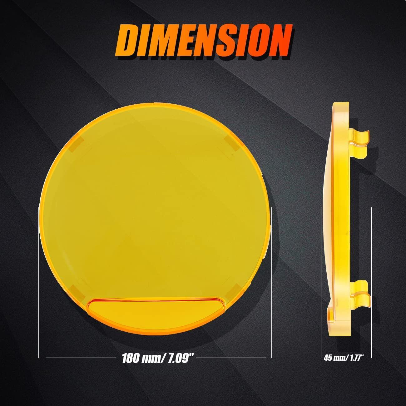 360 PRO/RAY-L Series 7/9 Inch LED Driving Lights Amber Cover Light Shield Cover