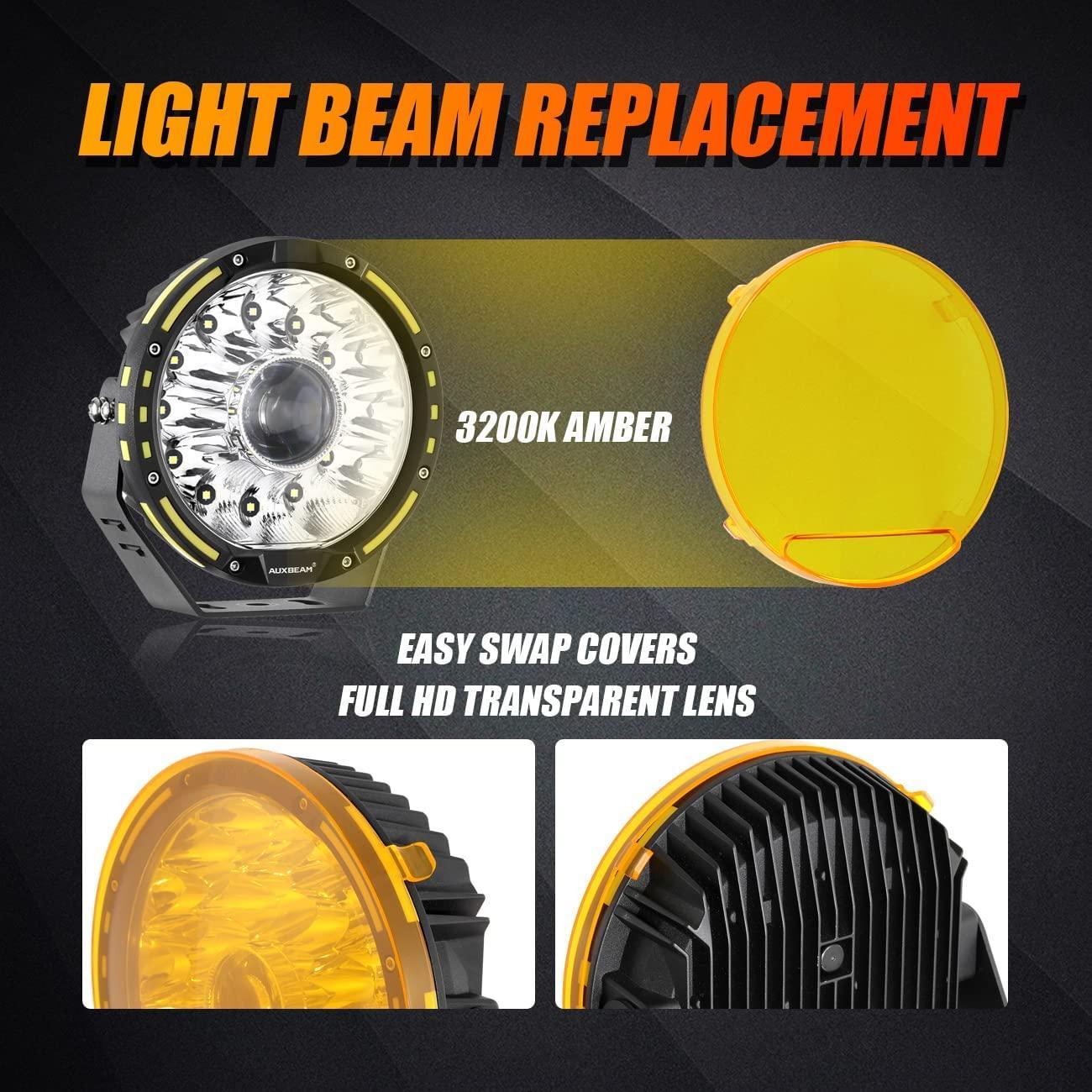 360 PRO/RAY-L Series 7/9 Inch LED Driving Lights Amber Cover Light Shield Cover