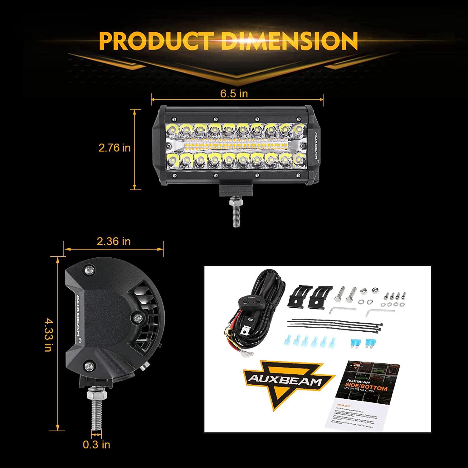 6 Modes Series 7 Inch 150W White&Amber LED Light Bar